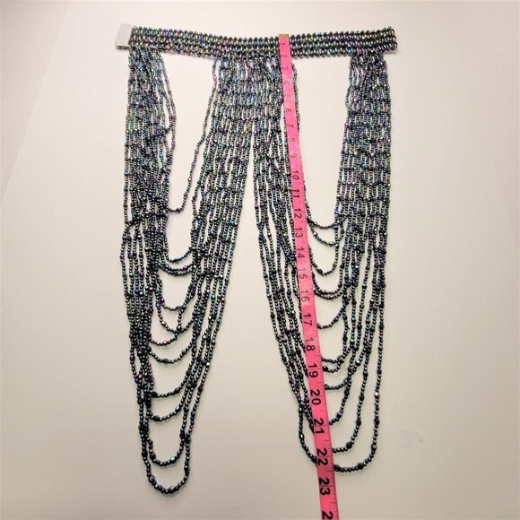 STATEMENT Necklace Multilayer Multicolor Sparkly Bead Halloween Party - Picture 7 of 14